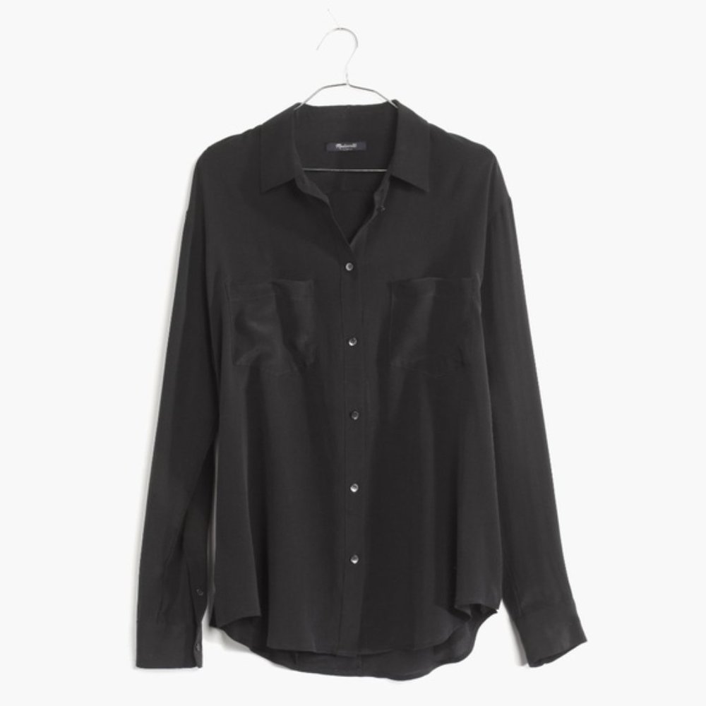 Women's Black Silk Spotlight Shirt